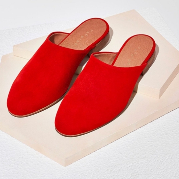 Maguire Shoes - Maguire Suede Flat Mules — Tomato Red — Women's Size 9 — Pointed Toe — Designer